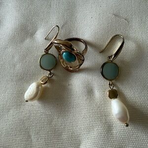 Bali Elegant Gold and Turquoise Jewelry Set